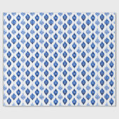 Blaues Weihnachtsbaumschmuck-Muster Geschenkpapier (Flach)