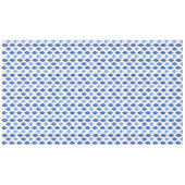 Blaues Weihnachtsbaumschmuck-Muster Tischdecke (Vorderseite (Horizontal))