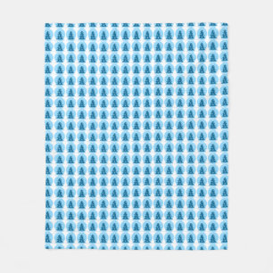 Blaues Weihnachtsblanket Schnee bedeckte Bäume Bla Fleecedecke