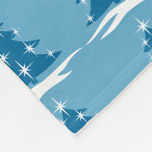 Blaues Weihnachtsblanket Schnee bedeckte Bäume Bla Fleecedecke (Ecke)