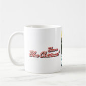 Blaues Weihnachtshawaiische surfende Kaffeetasse (Links)