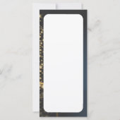 Blaues Weihnachtsmotiv mit goldenem Weihnachtsbaum (Rückseite)