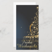 Blaues Weihnachtsmotiv mit goldenem Weihnachtsbaum (Vorne/Hinten)