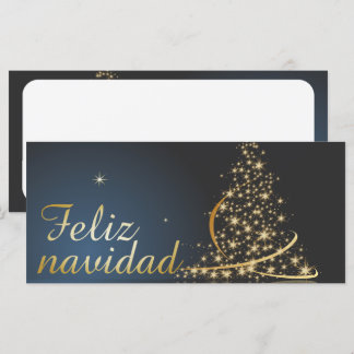 Blaues Weihnachtsmotiv mit goldenem Weihnachtsbaum