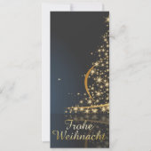 Blaues Weihnachtsmotiv mit goldenem Weihnachtsbaum (Vorderseite)
