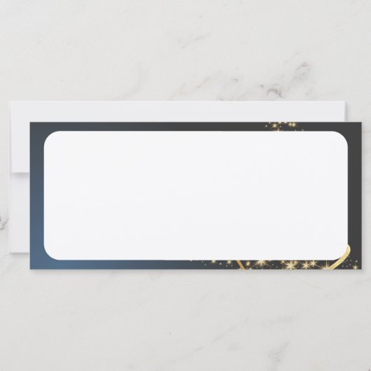 Blaues Weihnachtsmotiv mit goldenem Weihnachtsbaum (Rückseite)