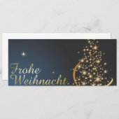 Blaues Weihnachtsmotiv mit goldenem Weihnachtsbaum (Vorne/Hinten)