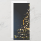 Blaues Weihnachtsmotiv mit goldenem Weihnachtsbaum (Vorne/Hinten)