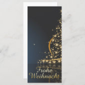 Blaues Weihnachtsmotiv mit goldenem Weihnachtsbaum (Vorne/Hinten)