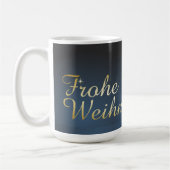 Blaues Weihnachtsmotiv mit goldenem Weihnachtsbaum Kaffeetasse (Links)
