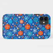 Blaues Weihnachtsmuster Case-Mate iPhone Hülle (Rückseite (Horizontal))