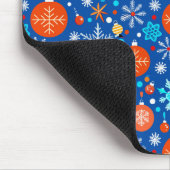Blaues Weihnachtsmuster Mousepad (Ecke)