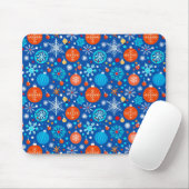 Blaues Weihnachtsmuster Mousepad (Mit Mouse)