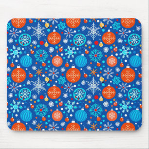 Blaues Weihnachtsmuster Mousepad