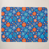 Blaues Weihnachtsmuster Sherpadecke (Vorderseite (Horizontal))