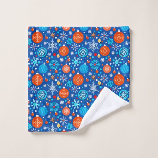 Blaues Weihnachtsmuster Waschlappen (Waschlappen)