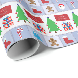 Blaues Weihnachtsmustergültepapier Geschenkpapier