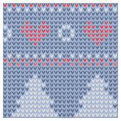 Blaues Weihnachtsstrickmotiv Stoff (Nahaufnahme)