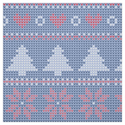 Blaues Weihnachtsstrickmotiv Stoff (Muster)
