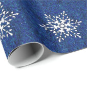 Blaues Weihnachtswackelpapier mit Schneeflocken Geschenkpapier (Rolleneckpunkt)
