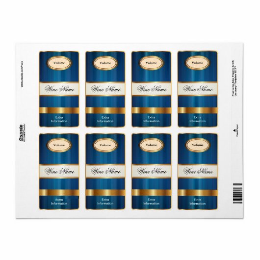 Blaues Weinetikett (Vorne)