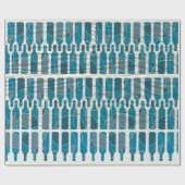 Blaues Weinflaschen-Muster-Packpapier Geschenkpapier (Flach)