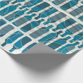 Blaues Weinflaschen-Muster-Packpapier Geschenkpapier (Ecke)