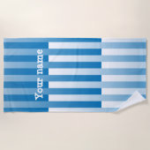 Blaues Weiß für Streifenmuster Strandtuch (Vorderseite)