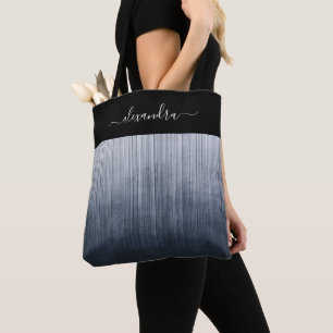Blaues Weiß, rustikales ombre, personalisiert gest Tasche
