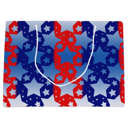 Blaues Weiß spielt rote blaue Streifen die Große Geschenktüte (Vorderseite)