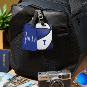 Blaues Weiß Team Basketball-Girls Gepäckanhänger