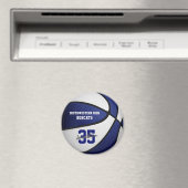 Blaues Weiß Team Basketball-Girls Magnet (In Situ (Geschirrspüler))