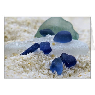 Blaues Weiß und Aqua-Meerglas