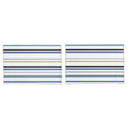 Blaues Weiß und goldene Streifen an der Küste Pill Kissenbezug