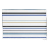 Blaues Weiß und goldene Streifen an der Küste Pill Kissenbezug (Vorderseite-Links)