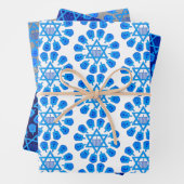 Blaues Weiß und Silver Hanukkah Motif Geschenkpapier Set (Beispiel)