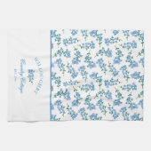 Blaues Weiß Vergiss mich nicht Muster Geschirrtuch (Horizontal)
