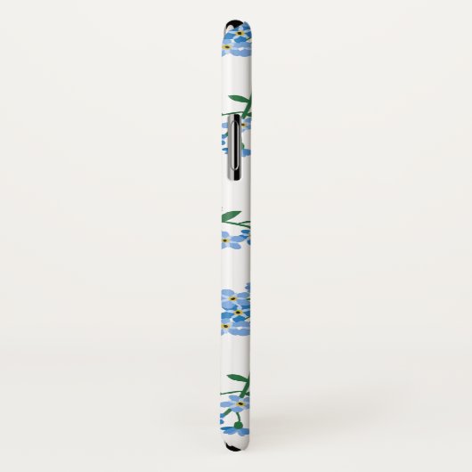 Blaues Weiß vergisst mich nicht Blumenmuster Case-Mate iPhone Hülle (Hinten/Rechts)