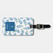 Blaues Weiß vergisst mich nicht Muster Gepäckanhänger (Vorderseite horizontal)