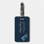 Blaues Weiß vergisst mich nicht Muster Gepäckanhänger (Rückseite vertikal)
