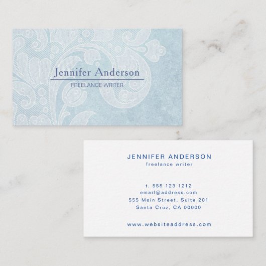 Blaues Weiß Visitenkarte (Vorne/Hinten)