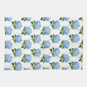 Blaues weißes antikes Hydrangea-Illustrationsmuste Geschirrtuch (Horizontal)