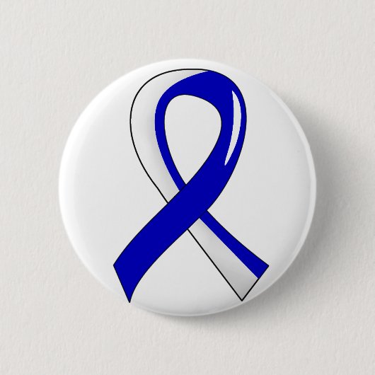 Blaues weißes Band 3 ALS Button (Vorderseite)