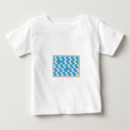 Blaues, weißes bayerisches Muster. Baby T-shirt