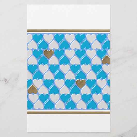 Blaues, weißes bayerisches Muster. Briefpapier (Vorderseite)