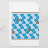 Blaues, weißes bayerisches Muster. Briefpapier (Vorne/Hinten)