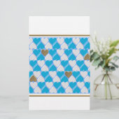 Blaues, weißes bayerisches Muster. Briefpapier (Stehend Vorderseite)