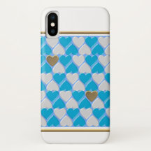 Blaues, weißes bayerisches Muster. Case-Mate iPhon