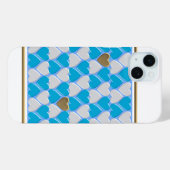 Blaues, weißes bayerisches Muster. Case-Mate iPhon iPhone Hülle (Rückseite (Horizontal))