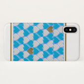 Blaues, weißes bayerisches Muster. Case-Mate iPhon iPhone Hülle (Rückseite (Horizontal))
